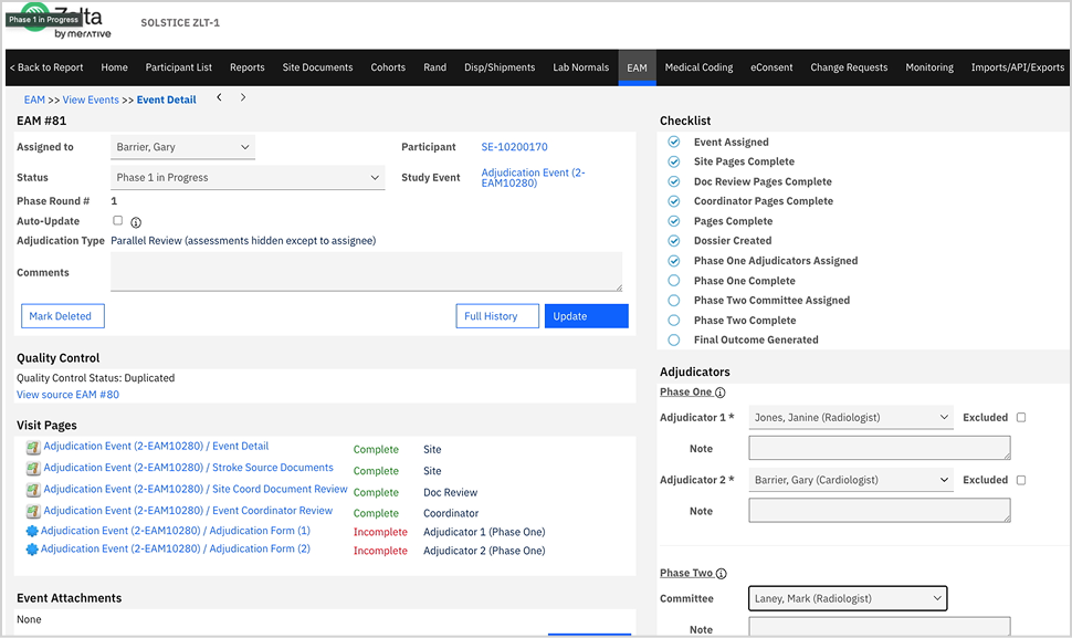 ENDPOINT ADJUDICATION
