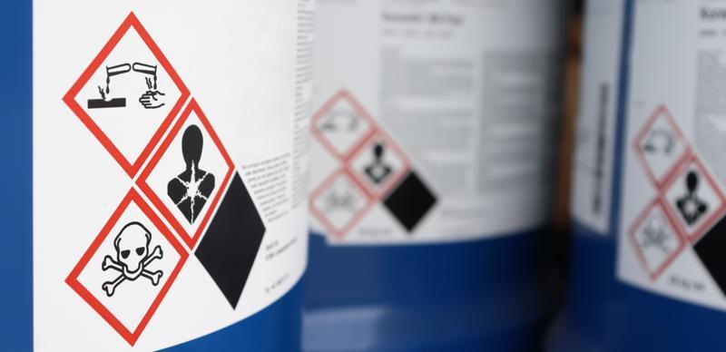 image of warning labels on toxic substances